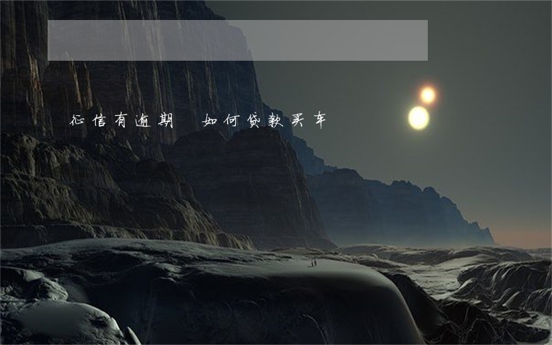 征信有逾期 如何贷款买车